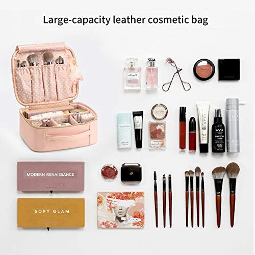 Vlando Travel Makeup Cosmetic Case Organizer Portable Storage Bag with Adjustable Dividers for Cosmetics Makeup Brushes, Girls, Women, Friends 5 Vlando Travel Makeup Cosmetic Case Organizer Portable Storage Bag with Adjustable Dividers for Cosmetics Makeup Brushes, Girls, Women, Friends