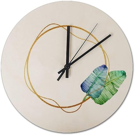 Amazon Co Jp Hayoe 自然 熱帯青い金ゴールド リース 葉 円 白 木製時計 壁掛け時計 掛け時計 掛時計 時計 おしゃれ 北欧 壁掛け かけ時計 メンズ レディース ユニセックス インテリア 40cm ホーム キッチン