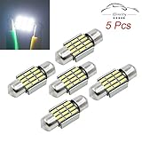 Efoxcity 12V 31mm 1.25'' DE3022 DE3175 5Pcs Canbus Error Free LED Bulbs for Interior License Plate Dome Map Door Courtesy Car Light