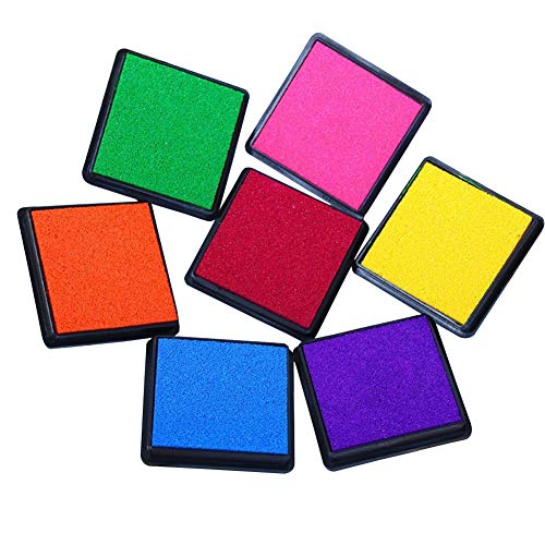 Buy T O K G O Multicolor Rainbow DIY Ink Pad Set Contains 7 Hues of Waterbase, Easy Cleanup