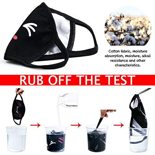 BURVAGY Fashion Anime Mouth Mask, 24 Pack Black Cute Unisex Anti-Dust Mouth Muffle Mask for Kids Teens Men Women