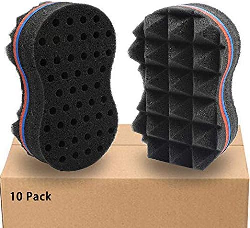 HALLO Barber Hair Sponge Twist Brush Make Dreads Locking Twist Coil Afro Curl Magic Locs Beauty Tool(10 Pack)