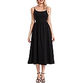 Doloame Women's Sexy Low Cut Spaghetti Strap Long Dress Casual Sleeveless Backless Maxi Dress Square Neck Dress 2025