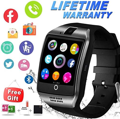 Smart Watch for Android Phones,Bluetooth Smartwatch Touchscreen with Camera, Smart Watches Waterproof Smart Wrist Watch Phone Compatible Android Samsung iOS iPhone (Q-Silver)
