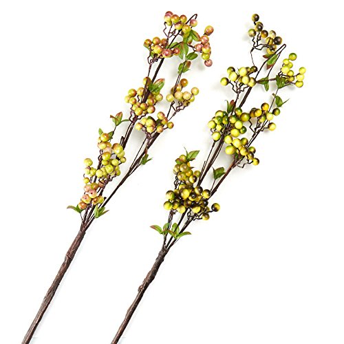 Factory Direct Craft Variegated Artificail Berry Cluster Stems in Assorted Colors - 2 Stemss