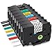 8 Pack P Touch Label Tape,TZe231 Tape 12mm 0.47 Inch Laminated Clear/White/Red/Blue/Yellow/Green,Gold/White on Black Compatible with Brother P-Touch Label Maker PT-D210 PT-H110 PT-D600 PT-1230PC,8m