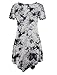Lock and Love LL WT1063 Womens Short Sleeve All Over Tie-Dye Tunic Top XL White_Black