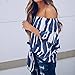Gillberry Gillberry Womens Cotton  Long Sleeve Round Neck Splice Shirt Blouse Tops T Shirt (S, Darkblue)