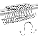 Amazer Shower Curtain Hooks Rings Double Shower Curtain Rings Stainless Steel Rust-Resistant Double Glide Shower Hook Rings for Bathroom Shower Rod Curtains, Polished Chrome, Set of 12 Hooks