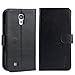 Galaxy S4 Case, Arae Samsung Galaxy S4 Wallet case, [Wrist Strap] Flip Folio [Kickstand Feature] PU Leather Wallet case with ID&Credit Card Pockets for Samsung Galaxy S4 I9500 (Black)