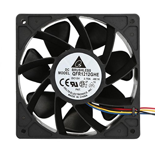 Kinrui 6000RPM Cooling Fan Replacement 4-pin Connector For Antminer Bitmain S7 S9 (Black)