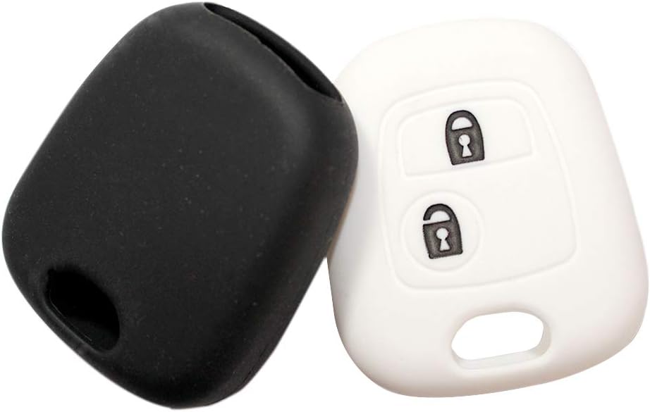 YLC Silicone Car Key Protection Case/Car Key Cover/Fob Holder/Cover Skin Jacket for Peugeot & Citroen 2 Buttons Remote Car Key(Black) - Image 3