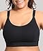 Gratlin Women's Plus Size Nursing Bra Sports Maternity Support Cotton Breastfeeding Bras Black 3X-Large