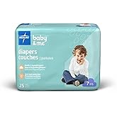 Medline Disposable Baby Diapers, Size 7 (41+ LBS), Case of 200