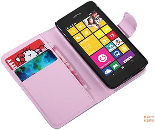 Lumia 630 Case, Premium PU Leather Wallet Case Cover with Card Slots and Cash Compartment Case for Nokia Lumia 630 (Wallet Pink)