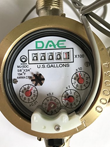 DAE MJ-75R Lead Free Potable Water Meter, 3/4" NPT Couplings, Pulse Output, Gallon