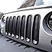 [Upgrade Clip in Version] IPARTS Matte Black Front Grill Mesh Grille Inserts Kit for Jeep Wrangler & Wrangler Unlimited 2007-2015 - 7PCS