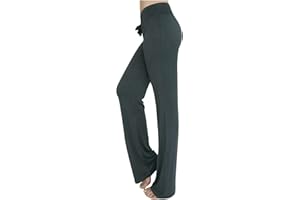 Yoga Leggings for Women Modal Elastic Waisted Straight Wide Leg Lounge Pants Tummy Control Drawstring Bootcut Pajama Trouses