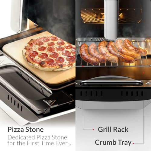 Feller Germany 1850W Air Fryer, 11L XL Capacity, Dual Zone + Sync Finish, 8 Presets, Pizza Stone, 360° Rapid Air Tech, Bake, Reheat, Dehydrate, Non-Stick, Touch Panel, 2Y Guarantee AFR1100 UAE (White)