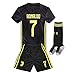 AYCJK33 Juventus Ronaldo #7 Kids/Youth Away Soccer Jersey & Shorts & Socks 2018-2019 Black