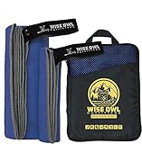 Wise Owl Outfitters Camping Towel & Gym Towel - Ultra Soft Compact Quick Dry Microfiber Best Fast Drying Fitness Beach Hiking Yoga Travel Sports Backpacking - LG RBlue