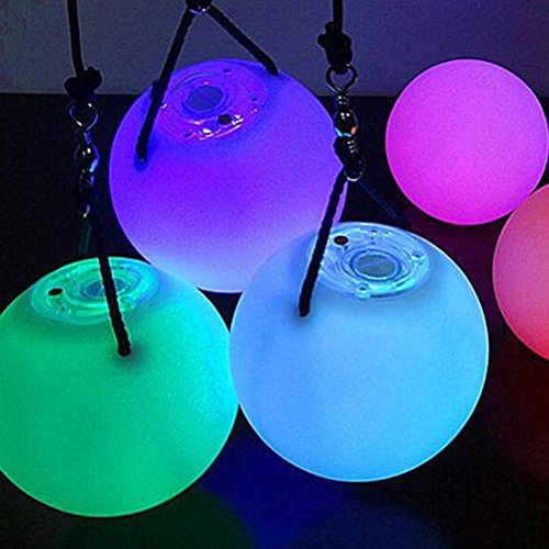 Efanr 2 Pack 3" LED Juggling Balls Glow in The Dark POI Thrown Juggle