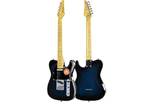 Bullstar Electric Guitar TL Series, Full-Size Paulownia Wood Body, 3-Ply Pickguard, C-Shape Neck, Ashtray Bridge, Quality Gear MS110 (Blue)