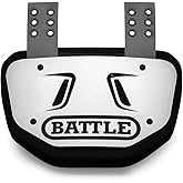 Battle Sports Chrome Football Back Plate &ndash; Hard Shell Lower Back Protector with Contoured Foam for High-Impact Protection