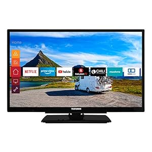 TELEFUNKEN Xf22G501V LED-Televisie, Full HD, Triple Tuner, Smart Tv, Prime Video, 12 V, Alexa, Zwart, 22 Inch / 55 cm