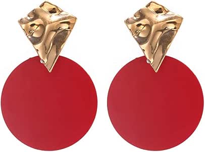 Z1X1Y9 Fashion New Geometric Pendientes Redondos Pendientes de Metal