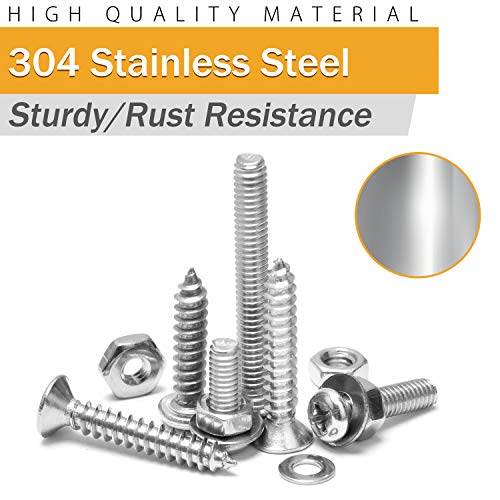 VIGRUE 1,760PCS Screws Bolts Nuts Washers Hardware Assortment Kit (28