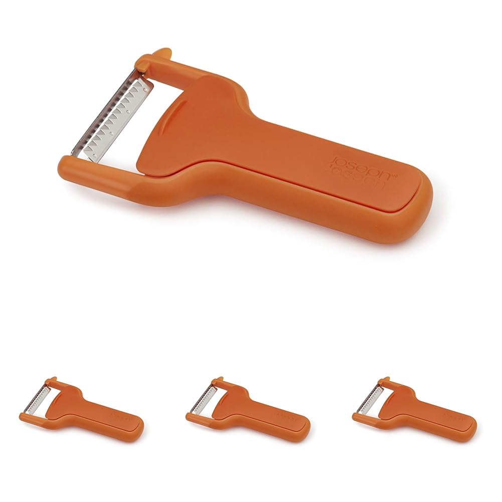 Joseph Joseph SafeStore Peeler, One Size, Orange (Pack of 4) Image