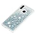 Huawei P Smart Case,Huawei P Smart Soft TPU Back Cover,OPDENK Anti-Scratch Glittering Liquid Quicksand Waterfall Flowing Non-Slip Case Cover for Huawei Honor 10 Lite/P Smart (2019),Silver