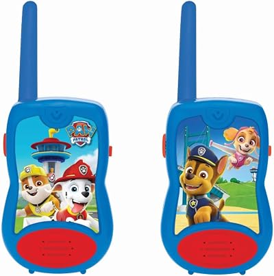 LEXIBOOK Paw Patrol Walkie Talkies 200m Range, 2 Channels, Belt Clip, Battery Op