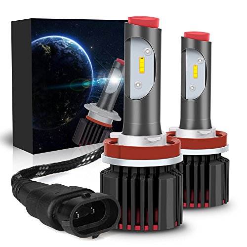 H11/H8/H9 LED Headlight Bulbs Conversion Kit, DOT Approved, CAR ROVER 6x CSP Chips Low Beam/Fog Light Bulb – 9600LM 6500K Xenon White