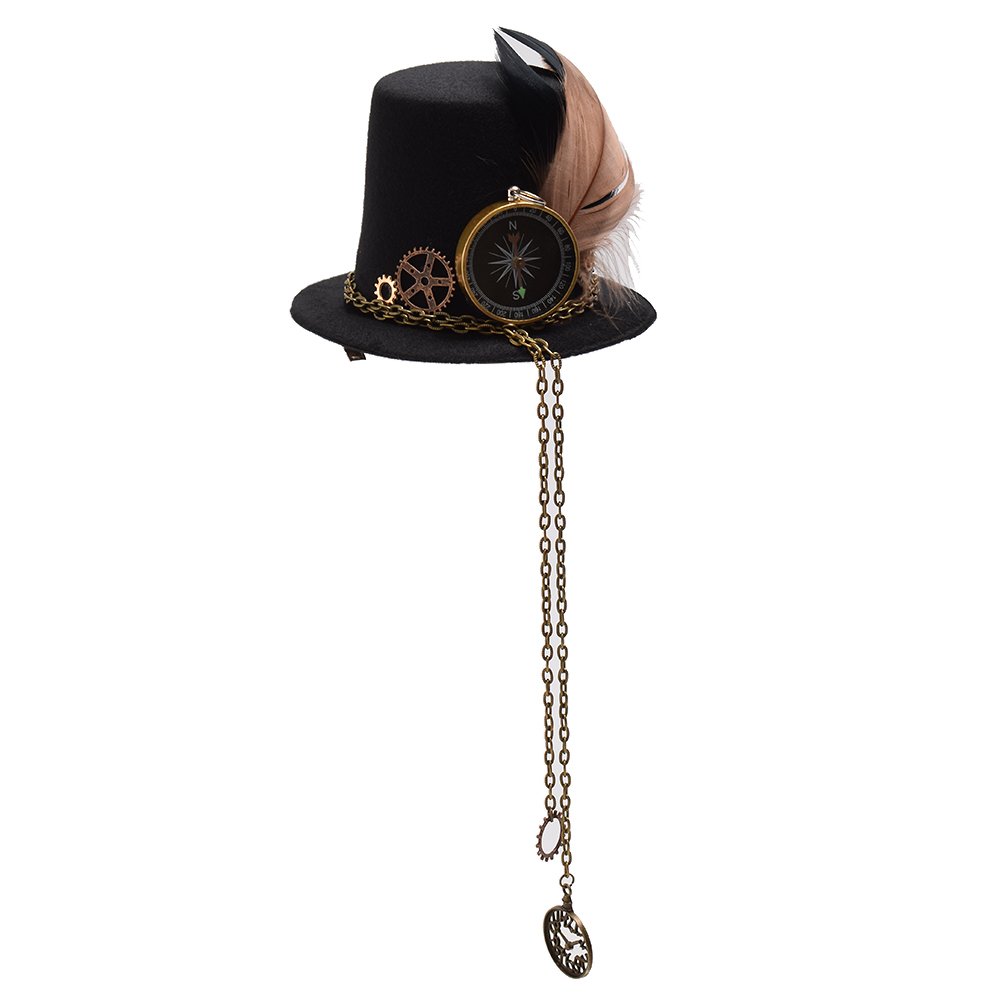 BLESSUME Victorian Steampunk Mini Top Hat Hair Clip 1pc (B)