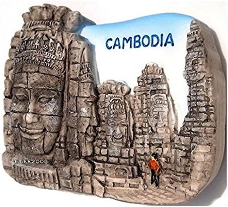 Bayon Angkor Wat Temple Cambodia Souvenir Fridge Magnet Toy Set 3D Resin Collection