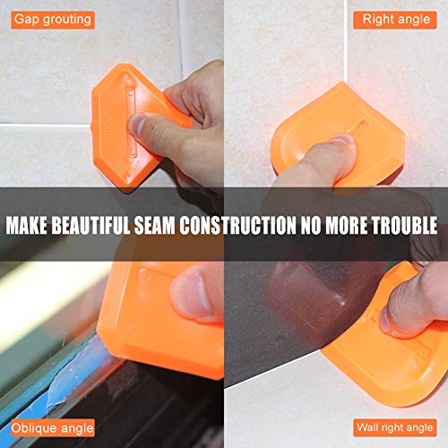 3 In 1 Caulking Tool Kit, Silicone Sealant Finishing Tool, Glass Glue Angle Grout Scraper