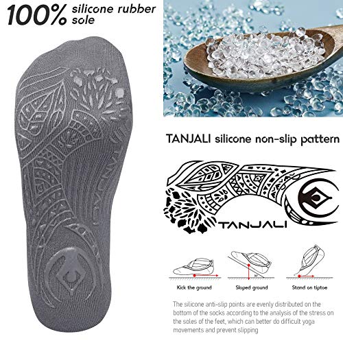 TANJALI Yoga Socks with Grips for Women Size 5.5-11, Grip& Non-Slip Yoga Socks for Workout, Dance, Pilates, Ballet and Barre