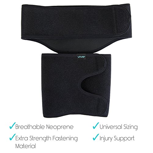 Groin Wrap by Vive - Groin Strain Pain Support for Hip Injury & Sciatica - Compression Recovery Thigh Wrap for Sciatic Nerve Pain - Neoprene Hernia, Pulled Groin, Quad Hamstring Brace for Men & Women