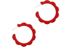 RUOFFETA Acrylic Flower Hoop Earrings, Lightweight Floral Open Hoops Candy Color Hoop Earrings for Women Girls