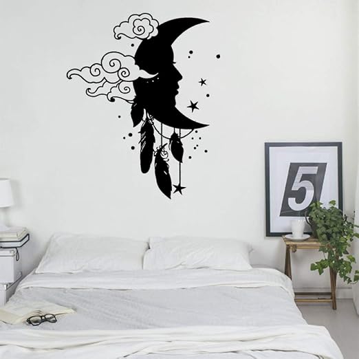 zhuziji Tatuajes de Pared Creative Moon Cloud Star Vinilo Adhesivo ...