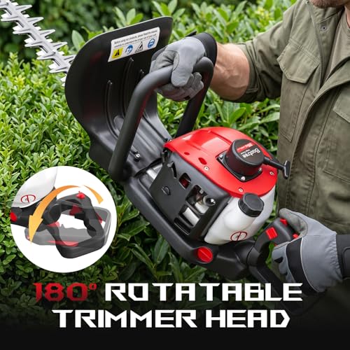 24-Inch 36cc 2 Cycle Gas Powered Dual Sided Hedge Trimmer (Red, 36cc) photo 12