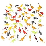 Meklines Dinosaur Party Favors Set – Pack of 72 Assorted Style Mini Dinosaurs & Plastic Shrubbery for Kids – Bulk Dinosaur Toys Ideal for Birthday Parties, Exhibits & Displays.