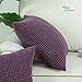 CaliTime Cozy Throw Pillow Cover Case for Couch Sofa Bed Comfortable Supersoft Corduroy Corn Striped Both Sides 18 X 18 Inches Deep Purple