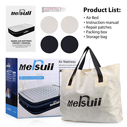 Mersuii Air Mattress Queen Size Portable Inflatable Airbed with Built-in Pump Durable Air Mattress Full Storage Bag Included (78x60x20 inch) - Thumbnail 7