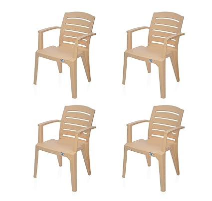 @Home by Nilkamal Passion Garden Set of 4 Chair (Biscuit)