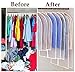 Hauserlin Garment Bags, Pack of 6 PEVA Sturdy Suit Bags, Dust and Water Proof Cover Breathable with Full Strong Zipper Transparent Window Clothes Bags for Hanging Suit Dress Closet (24