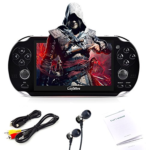 Loyalfire Handheld Game Console, Game Player with 4.3" 64-bit LED Lights 4GB System Portable Video Games, Supports Multiple File Formats, for Birthday Presents Kids Children (Black)