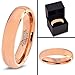 Tungsten Wedding Band Ring 5mm for Men Women Comfort Fit 18K Rose Gold Plated Plated Domed Polished